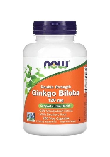 Now Foods Ginkgo Biloba Double Strength 120 Mg 200 Veg Kapsül