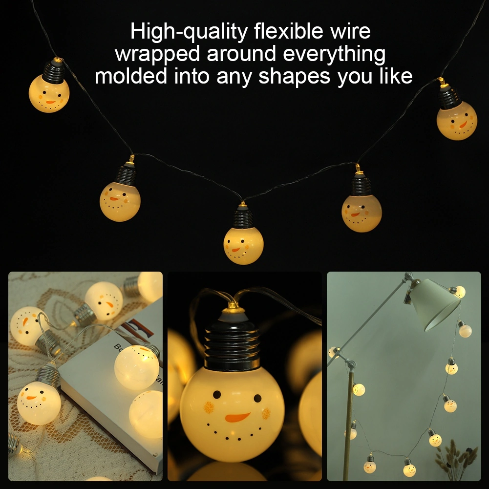 Hangfox 1.5m Uzunlukta 10 Ledli, Esnek Tel Ve Tek Düğme Kontrolü İle İç/harici Kullanıma Uygun Noel Kar Tanrısı Dekoratif Işık Zinciri Pil Dahil Değil Diğer