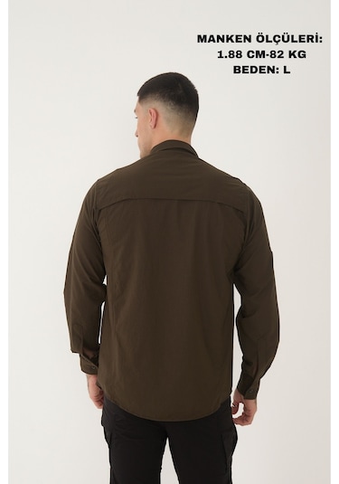 Camp Scoutland Camp387 Outdoor Tactical Rahat Ve Kullanışlı Su İticili Erkek Taktik Gömlek Haki