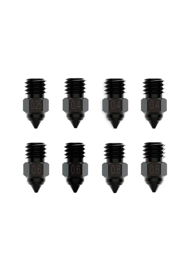 Yunboo Creality Sert Çelik Nozzle Seti 0.25-0.8mm - Ender/cr Serisi Uyumlu, 450 C Isı Dayanıklı, Fiber Kompozit Malzemeler İçin Dayanıklı Aksesuar