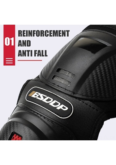 Motokros Koruması: Diz Ve Dirsek Pedleri Seti, Sıcak Tutan Ve Düşmeye Karşı Koruyucu Siyah Siyah