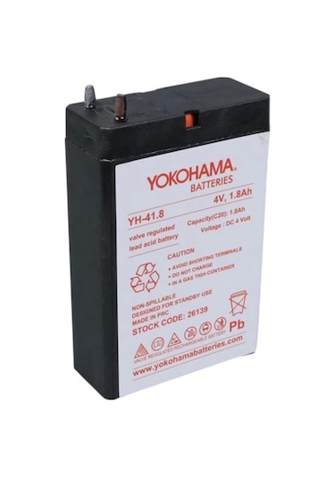 Yokohama Yh-41.8 4 Volt - 1.8 Amper Akü 50x76x22 Mm