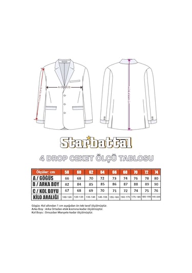 Starbattal Erkek Büyük Beden 4 Drop Blazer Şönili Ceket 500602 Antrasıt Antrasit