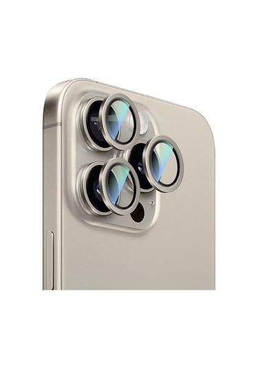 İphone 16 Pro Uyumlu Caseworld Alloy Serisi Oleofobik Anti Reflective Kamera Lens Koruyucu Gri