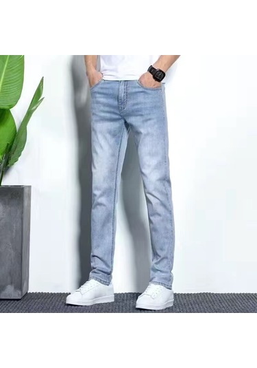 Erkek Streç Kot Pantolon Açık Mavi