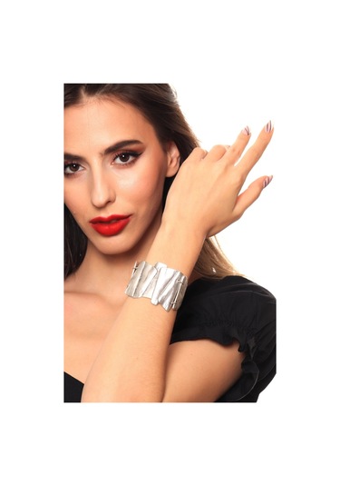 Kadın Antik Gümüş Kaplama Ayarlanabilir Zincir Bağlantılı Bohem Bileklik Gümüş