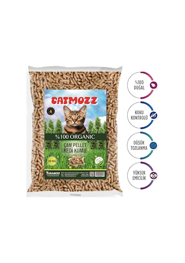Catmozz Doğal Çam Peleti Kedi Kumu 20 KG