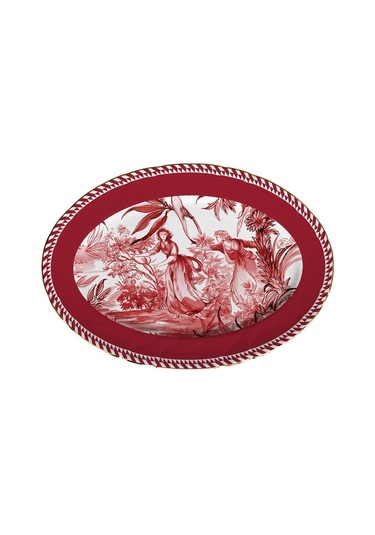 Le Rouge Oval Porselen Tabak 36x26 Cm Kırmızı