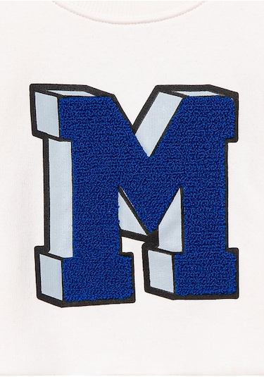 Mavi - M Logo Baskılı Beyaz Sweatshirt 7s10079-70057 Beyaz