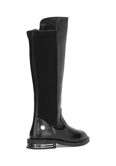 Mammamia D25kc-2365 Kadın Hakiki Deri Klasik Çizme Siyah Siyah