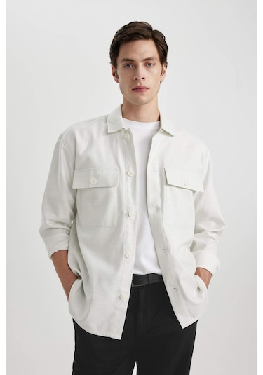 DeFacto Relax Fit Polo Yaka Cep Detaylı Gömlek Ceket B3903AX24SPWT33 DeFacto Relax Fit Polo Yaka Cep Detaylı Gömlek Ceket B3903AX24SPWT33