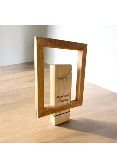 El Yapımı Ihlamur Ağacı Kişiselleştirilebilir Masa Saat