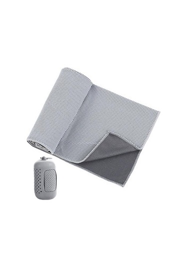 Açık Gri 1 Takım Buz Soğutma Havlusu Taşınabilir Çabuk Kuruyan Süper Emici Yaz Açık Hava Sporları İçin Soğutma Havlusu Fitness Küçük