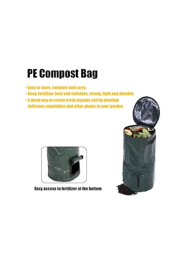Singree "kompost Poşeti - Dayanıklı Pe Malzeme, Su Geçirmez, Katlanabilir Bahçe Atık Çantası"