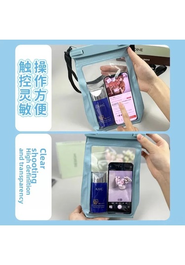 Kosona 8.2 İnç Dokunmatik Ekranlı Su Geçirmez Çanta, Yüzme Akıntı İçin Geniş Hacimli斜跨 Stili, Telefon Ve Eşyalarınızı Korur Beyaz