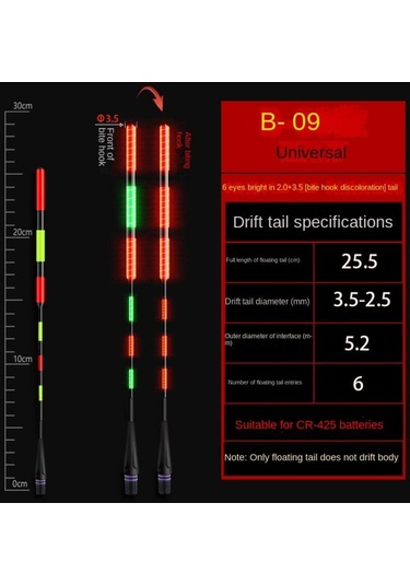 1 Adet Süper Parlak Led Balıkçılık Akıllı Şamandıra Üst Aydınlık Gece Balıkçılık Şamandıra Üst Cr425 Pil B09-bite Hook Color Change