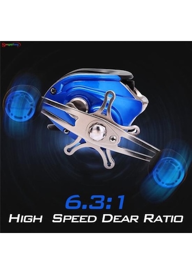 Pazly Kırmızı Balıkçılık Reel, 17+1 Bilyalı, 6.3:1 Dişli, Sol El Yem Döküm Balıkçılık Makarası Takımı