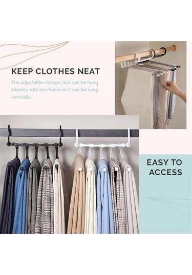 Ranyeek Ev İçi Çekirdekli Çok Katlı Pantolon Rakımı - Paslanmaz Çelik, Kaymazsız, Uzatılabilir, Siyah 5 Kat Siyah