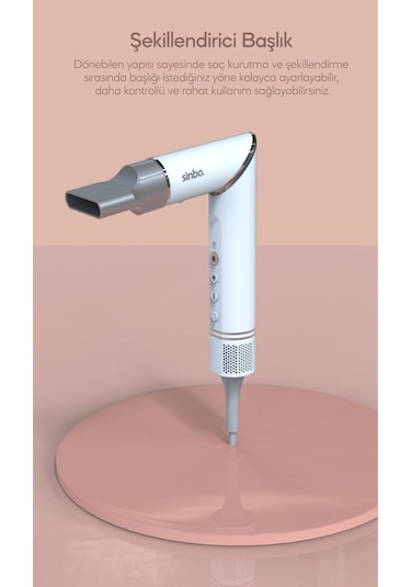 Sinbo Shd-1720 - Volumair 5 In 1 Katlanabilir Air Saç Kurutma Ve Şekillendirme Sistemi Beyaz