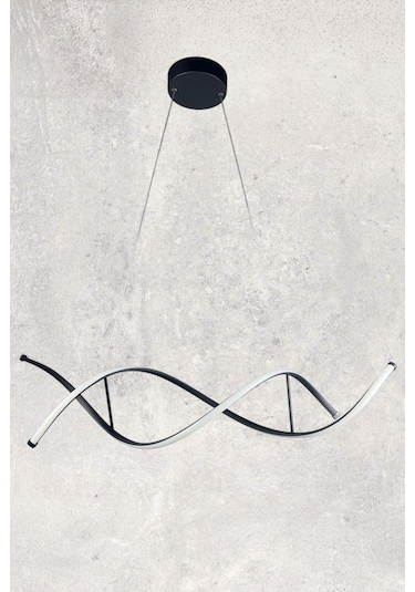 Lumora Modern Tasarım Siyah Renk Beyaz Ledli Cafe - Mutfak - Salon 2 Li Led Avize Siyah