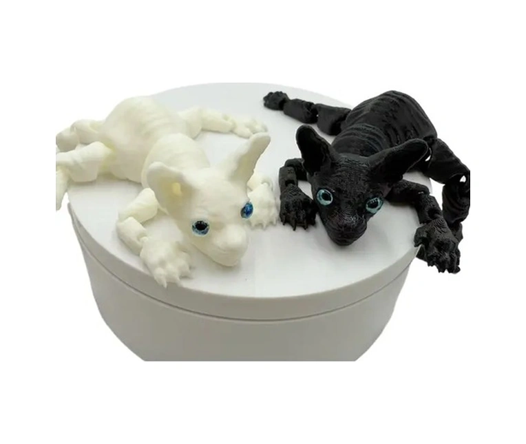 Trendooze Parlak Esnek Sfenks Kedi Heykeli, Gerçekçi Pozlar, Dayanıklı Plastik