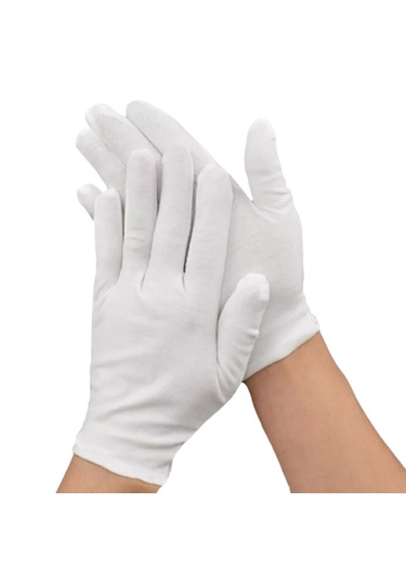 Unisex Beyaz Bando Garson Pandomim Gösteri Merasim Tören Eldiveni