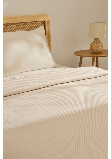 Kaşmir Home Nora %100 Pamuk Çift Kişilik Pike Bej Bej