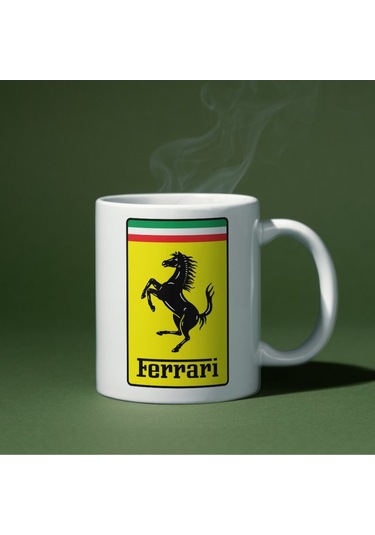 Applucky Ferrari Logo Tarihçesi Baskı Kupa Bardak Beyaz