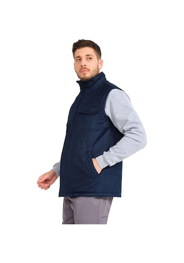 Şensel, Kapitoneli Kot Yelek, Lacivert -118E4545- Kışlık Yelek