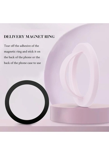 Manyetik Telefon Halkası Tutucu 360 Dönebilen Akıllı Telefon Standı Pembe Diğer