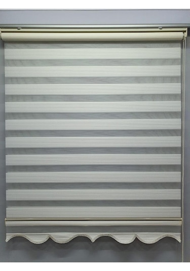 Bbb Dar Pliseli Stor Zebra Perde Krem Mz321