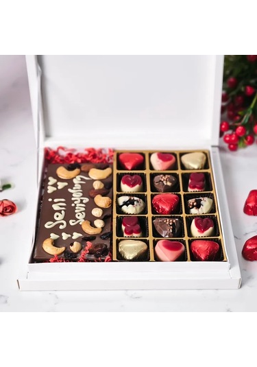 Sevgililer Günü Special Yaldızlı Tablet Karışık Çikolata Kutusu