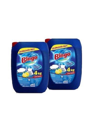 Bingo Limon Kokulu Sıvı Bulaşık Deterjanı 2 x 4 KG