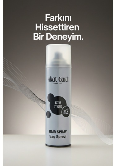 Akat Gardi Saç Spreyi Extra Strong No:2 Gri 180 Ml