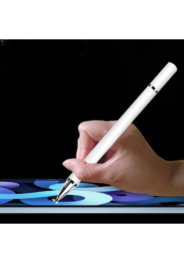 Jms  Parmak İzi Önleyici  Tablet İçin Çift Ekranlı Dokunmatik Kapasitif Çizim Kalemi Stylus Siyah
