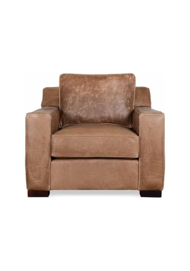 Hanelmobilya Hanel Mobilya Durham Chester Berjer Tekli Koltuk Kahve Suni Deri
