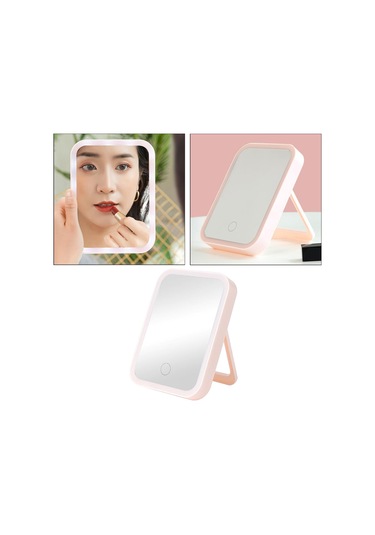 Suntek Usb Makyaj Kozmetik Döner Ayna Dokunmatik Ekran Pembe Tek Işık