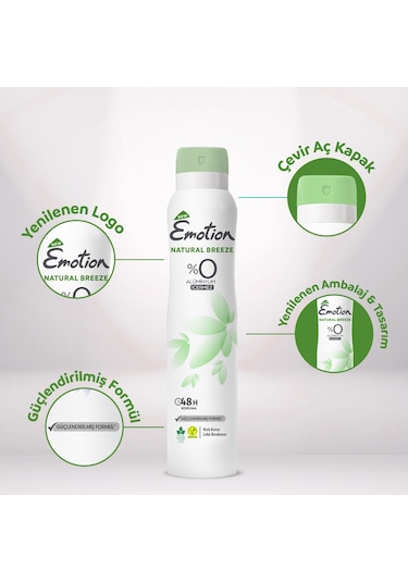 Emotion Natural Breeze Kadın Alüminyumsuz Vegan Deodorant 4x200 Ml