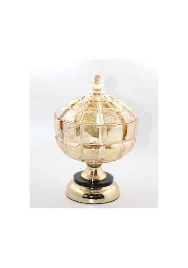 Larimar Kapaklı Cam Şekerlik Model 2 - 9036439653075lmr Çok Renkli