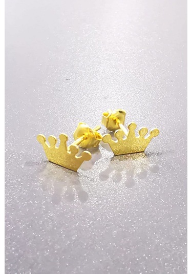 Omar Silver Kadın Taç Çivili Gümüş Küpe