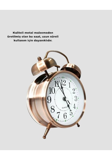 Bronz Metal Masa Saati Renkli