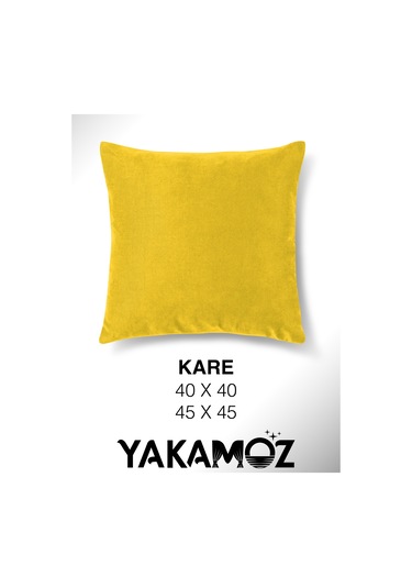 Br Yakamoz Güneş Sarısı Kırlent , Yastık Kılıfı Kadife Görünümlü Velvet Touch Serisi Güneş Sarısı