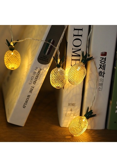 3m Demir Ananas Usb Tak Romantik Led Dize Tatil Işık, 20 Led Genç Tarzı Sıcak Peri Dekoratif Lamba Noel, Düğün, Yatak Odası Sıcak Beyaz Diğer