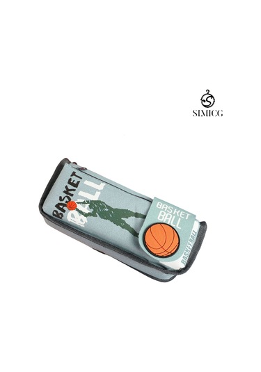 Karikatür Çift Katmanlı Basit Büyük Kapasiteli Öğrenci Kırtasiye Çantası Yeşil