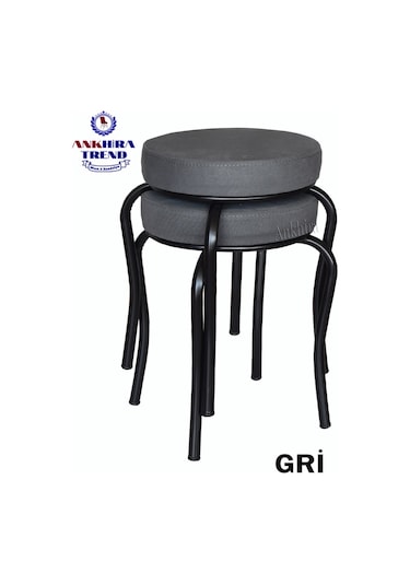 Tabure (Siyah Ayaklı) (2 Adet) - Mutfak Balkon Tabur...