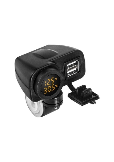Maoyaya Motosiklet Usb Şarj Termometre, 2x Led, Dijital Görüntü