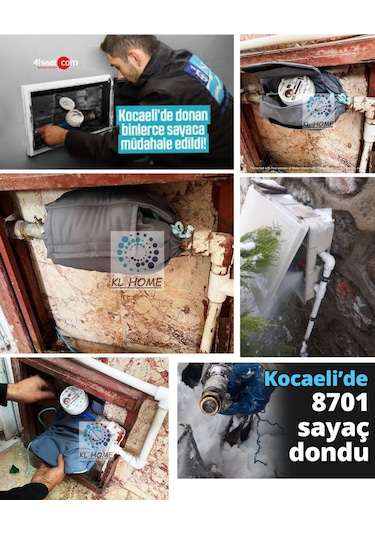 Ev Su Saati Sayaca Kar Kış - Don (Donmaya) Karşı Koruma Isı Ceket