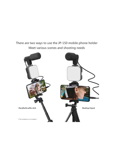 Akıllı Telefon Vlogging Kiti Tripod Telefon Tutucu Siyah Diğer