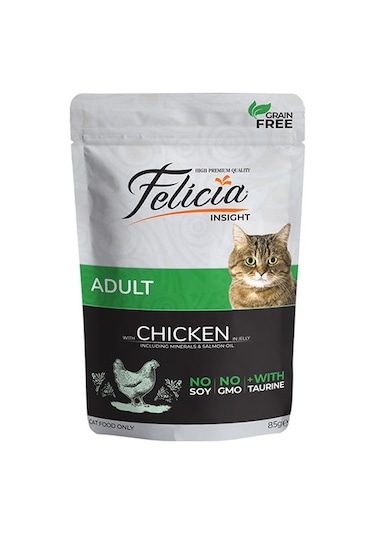 Felicia Pouch Jelly Tavuklu Ve Taurinli Tahılsız Yetişkin Kedi Konservesi 6 Adet 85 Gr 118-20013.02