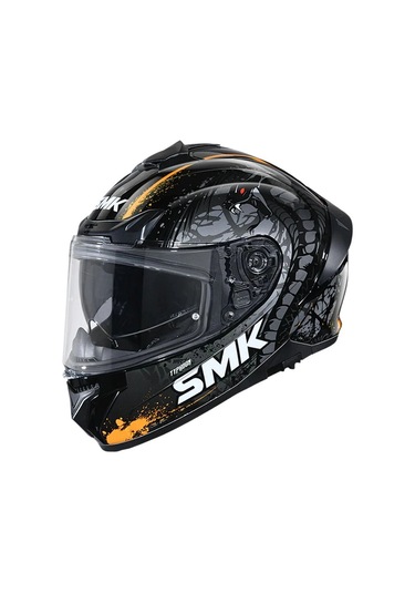 Smk Typhoon Reptile Siyah-gri-turuncu Dragon Kapalı Kask Güneş Vizörlü